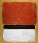 Yellow Canvas Paintings - Untitled Red Black White on Yellow 1955